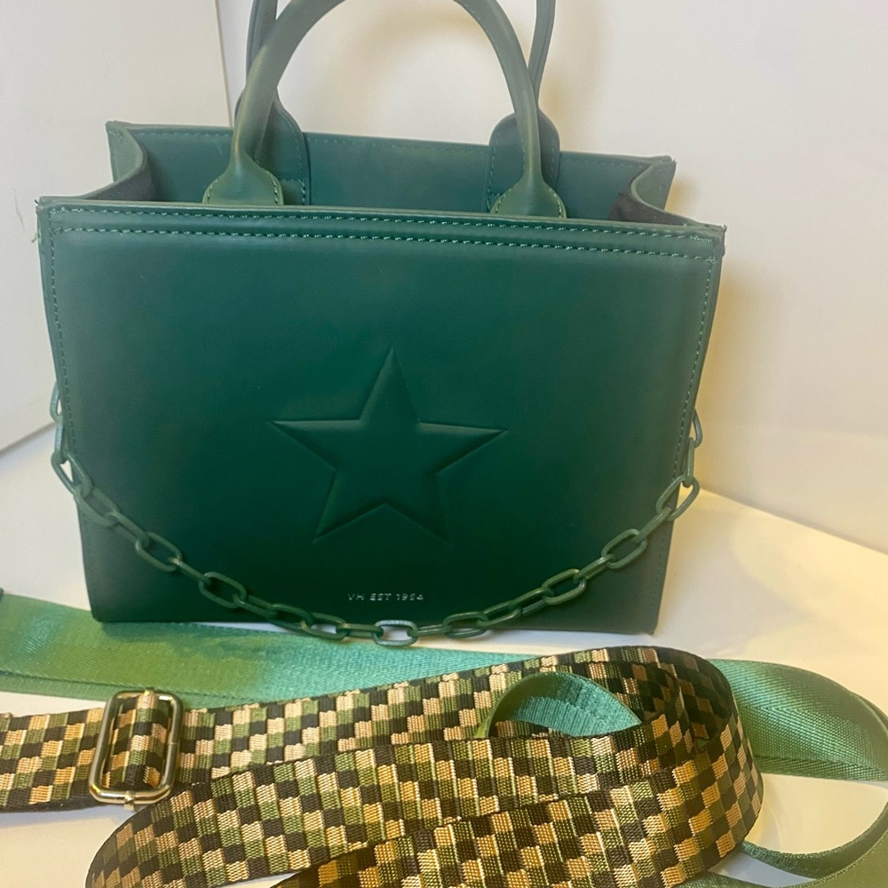 Vintage Havana Dark Green Tote with Star Design